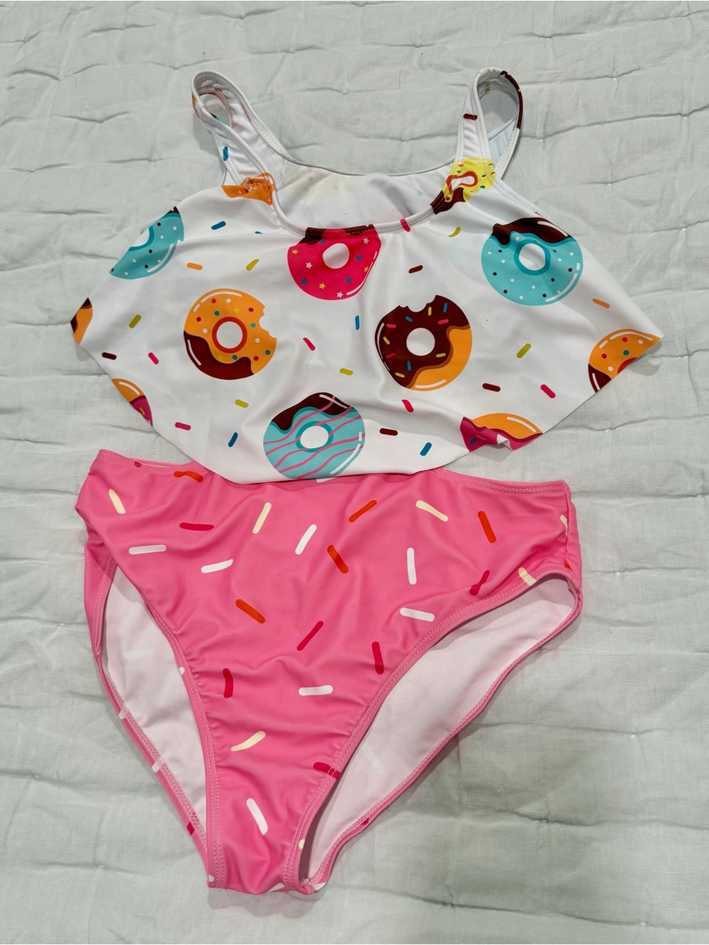 Girls swimsuit 11 12 donut sweets sprinkles bathing suit bikini one piece